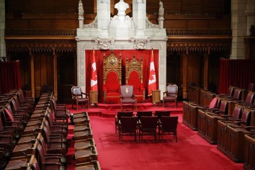 The Senate chamber is shown in Ottawa, Friday June 3, 2011. The Senate is set to hold third-reading debate on bills to implement the Liberal government's budget and to establish net-zero emissions by 2050 before it rises tonight for the summer and a possible fall election. THE CANADIAN PRESS/Sean Kilpatrick
