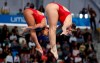 Jennifer Abel, left, and Pamela Ware, of Canada, compete in the finals of the women's 3 metre springboard synchronized diving competition at the Pan American Games in Lima, Peru, Thursday, Aug. 1, 2019.THE CANADIAN PRESS/AP, Fernando Vergara