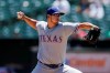 Texas Rangers' Dane Dunning pitches against the Oakland Athletics during the first inning of a baseball game in Oakland, Calif., Thursday, July 1, 2021. (AP Photo/Jeff Chiu)