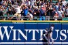 Minnesota Twins center fielder Gilberto Celestino, right, watches Chicago White Sox's Zack Collins's solo home run during the sixth inning of a baseball game in Chicago, Thursday, July 1, 2021. (AP Photo/Nam Y. Huh)