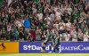 Austin FC forward Jon Gallagher, left, celebrates with his teammates after scoring against the Portland Timbers during the first half of an MLS soccer match Thursday, July 1, 2021, in Austin, Texas. (Ricardo B. Brazziell/Austin American-Statesman via AP)