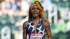 In this June 19, 2021 photo, Sha'Carri Richardson celebrates after winning the first heat of the semis finals in women's 100-meter runat the U.S. Olympic Track and Field Trials in Eugene, Ore.  Richardson cannot run in the Olympic 100-meter race after testing positive for a chemical found in marijuana. Richardson, who won the 100 at Olympic trials in 10.86 seconds on June 19, told of her ban Friday, July 2 on the “Today Show.”(AP Photo/Ashley Landis)