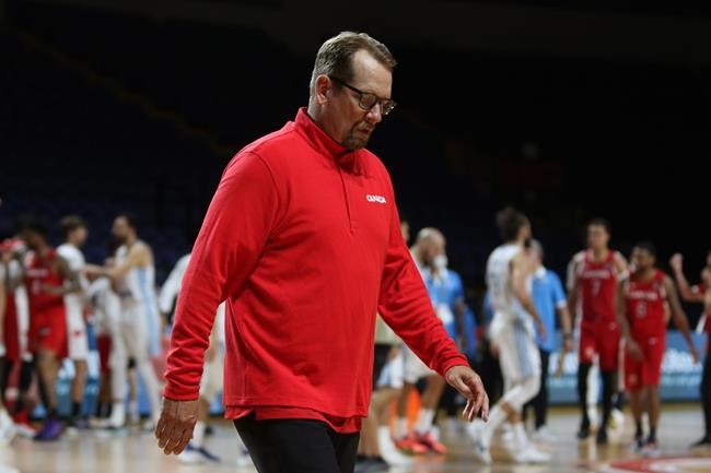 Canada's head coach Nick Nurse leaves the court following second half FIBA Men's Olympic Qualifying basketball action against Greece, at Memorial Arena in Victoria, Tuesday, June 29, 2021. THE CANADIAN PRESS/Chad Hipolito
