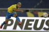 Brazil's Richarlison kicks a ball during a Copa America quarterfinal soccer match against Chile at the Nilton Santos stadium in Rio de Janeiro, Brazil, Friday, July 2, 2021. (AP Photo/Silvia Izquierdo)