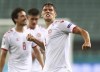 Denmark's Jannik Vestergaard celebrates their 2-1 win at the end of the Euro 2020 soccer championship quarterfinal match between Czech Republic and Denmark, at the Olympic stadium in Baku, Saturday, July 3, 2021. (Naomi Baker/Pool Photo via AP)