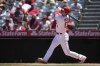 Los Angeles Angels designated hitter Shohei Ohtani (17) hits a home run during the third inning of a baseball game against the Baltimore Orioles Sunday, July 4, 2021, in Anaheim, Calif. (AP Photo/Ashley Landis)