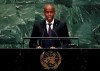 FILE - In this Sept. 27, 2018, file photo, Haiti's President Jovenel Moise addresses the 73rd session of the United Nations General Assembly, at U.N. headquarters in New York. Moïse was assassinated after a group of unidentified people attacked his private residence, the country’s interim prime minister said in a statement Wednesday, July 7, 2021. Moïse's wife, First Lady Martine Moïse, is hospitalized, interim Premier Claude Joseph said. (AP Photo/Richard Drew, File)
