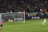Spain's Dani Olmo fails to score during a penalty shootout at the end of during the Euro 2020 soccer championship semifinal match between Italy and Spain at Wembley stadium in London, Tuesday, July 6, 2021. (Facundo Arrizabalaga/Pool Photo via AP)