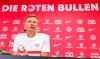 German Bundesliga soccer club RB Leipzig new coach Jesse Marsch speaks in the press conference before a training session in Leipzig, Germany, Tuesday, July 6, 2021. (Jan Woitas/dpa via AP)