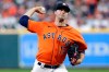 Houston Astros starting pitcher Jake Odorizzi throws to a New York Yankees batter during the first inning of a baseball game Friday, July 9, 2021, in Houston. (AP Photo/Michael Wyke)