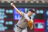 Detroit Tigers relief pitcher Kyle Funkhouser throws to the Minnesota Twins in the first inning of a baseball game, Saturday, July 10, 2021, in Minneapolis. (AP Photo/Andy Clayton-King)