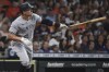 New York Yankees' Aaron Judge watches his solo home run during the third inning of the team's baseball game against the Houston Astros, Saturday, July 10, 2021, in Houston. (AP Photo/Eric Christian Smith)