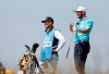 England's Nicholas Poppleton reacts after playing from the 8th tee during a practice round for the British Open Golf Championship at Royal St George's golf course Sandwich, England, Tuesday, July 13, 2021. The Open starts Thursday, July, 15. (AP Photo/Peter Morrison)