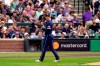 American League's starting pitcher Shohei Ohtani, of the Los Angeles Angeles, watches a fly out during the first inning of the MLB All-Star baseball game, Tuesday, July 13, 2021, in Denver. (AP Photo/Gabriel Christus)