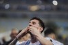 Lionel Messi, de Argentina, lanza besos tras la coronación en la final de la Copa América ante Brasil, el sábado 10 de julio de 2021, en Río de Janeiro (AP Foto/Bruna Prado)