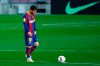 FILE - In this file photo dated Thursday, April 29, 2021, Barcelona's Lionel Messi reacts during the Spanish La Liga match against Granada at the Camp Nou stadium in Barcelona, Spain. Lionel Messi and Barcelona are closer to signing a new deal that would keep the Argentina soccer star at the Spanish club through the end of his playing career, according to an unidentified insider Friday July 16, 2021. (AP Photo/Joan Monfort, FILE)