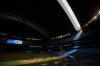 The Toronto Blue Jays participate in a batting practice at Summer Training Camp in Toronto, Sunday, July 19, 2020. Ontario's sports minister has asked the federal government to allow the Toronto Blue Jays to play in Canada. THE CANADIAN PRESS/Cole Burston