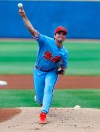 Mississippi pitcher Gunnar Hoglund throws during the first inning of the Southeastern Conference tournament NCAA college baseball game against Arkansas, Friday, May 24, 2019, in Hoover, Ala. The Toronto Blue Jays have signed a deal with Hoglund, the 19th overall pick in this year's draft.THE CANADIAN PRESS/AP/Butch Dill