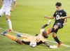 CF Montreal's Joaquin Torres (18) scores against FC Cincinnati’s goalkeeper Kenneth Vermeer during first half MLS soccer action in Montreal, Saturday, July 17, 2021. THE CANADIAN PRESS/Graham Hughes
