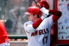 Los Angeles Angels designated hitter Shohei Ohtani prepares to hit against the Seattle Mariners during the third inning of a baseball game in Anaheim, Calif., Sunday, July 18, 2021. (AP Photo/Alex Gallardo)