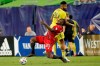 Toronto FC forward Ayo Akinola, bottom, battles Nashville SC midfielder Anibal Godoy, top, for the ball during the second half of an MLS soccer match Wednesday, June 23, 2021, in Nashville, Tenn.&nbsp;Toronto FC suffered a body-blow Tuesday with news that forward Akinola is out for the season after injuring his the anterior cruciate ligament in his knee in Canada's 1-0 loss to the U.S. on Sunday at the Gold Cup game. THE CANADIAN PRESS/AP/Mark Humphrey