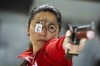 Olympian pistol sport shooter Lynda Kiejko while training with her air pistol before shooting on the range in Calgary on Monday, May 3, 2020. THE CANADIAN PRESS/Todd Korol