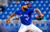 Toronto Blue Jays reliever Joel Payamps pitches during the fourth inning of a spring training baseball game against the Detroit Tigers, in Dunedin, Fla., on March 22, 2021. THE CANADIAN PRESS/Steve Nesius