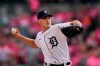 Detroit Tigers starting pitcher Matt Manning throws during the first inning of a baseball game against the Texas Rangers, Wednesday, July 21, 2021, in Detroit. (AP Photo/Carlos Osorio)