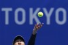 Naomi Osaka, of Japan, practices for the women's tennis competition ahead of the 2020 Summer Olympics, Friday, July 23, 2021, in Tokyo, Japan. Disputed, locked down and running a year late, the Tokyo Games begin at last on Friday night, a multinational showcase of the finest athletes of a world fragmented by disease — and an event steeped in the political and medical baggage of a relentless pandemic whose presence haunts every Olympic corner. (AP Photo/Patrick Semansky)