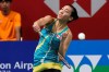 Canada's Michelle Li returns a shot during women's semifinal match against China's He Bing Jiao at the Korea Open Badminton in Incheon, South Korea, Saturday, Sept. 28, 2019. THE CANADIAN PRESS/AP/Ahn Young-joon