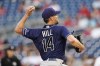 Tampa Bay Rays starting pitcher Rich Hill throws during the fourth inning of a baseball game against the Washington Nationals at Nationals Park, Tuesday, June 29, 2021, in Washington. (AP Photo/Alex Brandon)