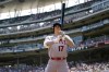 Los Angeles Angels' Shohei Ohtani (17) waits on deck to bat against the Minnesota Twins in the eighth inning where he drew an intentional walk. (AP Photo/Jim Mone)