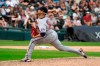 Minnesota Twins relief pitcher Hansel Robles delivers during the ninth inning of a baseball game against the Chicago White Sox Monday, July 19, 2021, in Chicago. The Twins won the first game of a double-header 3-2. (AP Photo/Charles Rex Arbogast)