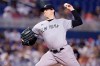 New York Yankees starting pitcher Jordan Montgomery throws during the first inning of a baseball game Miami Marlins, Sunday, Aug. 1, 2021, in Miami. (AP Photo/Lynne Sladky)
