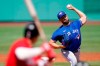 Toronto Blue Jays starting pitcher Robbie Ray delivers during the first inning of a baseball game against the Boston Red Sox at Fenway Park, Wednesday, July 28, 2021, in Boston. (AP Photo/Charles Krupa)