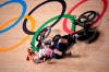 Katy Marchant of Team Great Britain crashes with Laurine van Riessen of Team Netherlands (188) during the track cycling women keirin at the 2020 Summer Olympics, Thursday, Aug. 5, 2021, in Izu, Japan. (AP Photo/Christophe Ena)