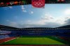 Players of Brazil and Ivory Coast warm up in the International Stadium prior to a men's soccer match at the 2020 Summer Olympics, Sunday, July 25, 2021, in Yokohama, Japan.&nbsp;Olympic organizers are changing the start time of the women's soccer gold-medal game between Canada and Sweden. THE CANADIAN PRESS/AP/Kiichiro Sato