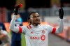 Toronto FC forward Ifunanyachi Achara (99) gestures to fans as he is taken out of the game during the last minutes second half MLS action against New York City FC in Toronto on March 7, 2020. THE CANADIAN PRESS/Chris Young