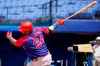 Dominican Republic's Juan Francisco (34) strikes out during a baseball game against the United States at the 2020 Summer Olympics, Wednesday, Aug. 4, 2021, in Yokohama, Japan. (AP Photo/Sue Ogrocki)