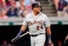 Detroit Tigers' Miguel Cabrera walks back to the dugout after striking out in the fourth inning of a baseball game against the Cleveland Indians, Friday, Aug. 6, 2021, in Cleveland. (AP Photo/Tony Dejak)