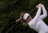 Brooke Henderson, of Canada, watches her tee shot on the second hole during the first round of the women's golf event at the 2020 Summer Olympics, Wednesday, Aug. 4, 2021, at the Kasumigaseki Country Club in Kawagoe, Japan. THE CANADIAN PRESS/AP-Matt York