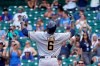 Milwaukee Brewers' Lorenzo Cain celebrates his home run off Chicago Cubs relief pitcher Trevor Megill in the sixth inning of a baseball game Tuesday, Aug. 10, 2021, in Chicago. (AP Photo/Charles Rex Arbogast)