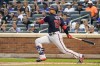 Washington Nationals' Juan Soto hits a three-run home run during the first inning of a baseball game against the New York Mets, Tuesday, Aug. 10, 2021, in New York. (AP Photo/Mary Altaffer)