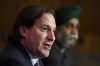 Immigration Minister Marco Mendicino, left, is joined by Harjit Sajjan, Minister of National Defence hold a press conference in Ottawa on Friday, July 23, 2021.&nbsp; THE CANADIAN PRESS/Sean Kilpatrick