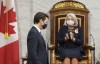 Governor General Mary Simon applauds Prime Minister Justin Trudeau following his speech during a ceremony in the Senate in Ottawa on Monday, July 26, 2021. THE CANADIAN PRESS/Paul Chiasson