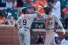 Detroit Tigers' Victor Reyes, right, is congratulated by Willi Castro after hitting a two-run home run against the Baltimore Orioles during the fourth inning of a baseball game Thursday, Aug. 12, 2021, in Baltimore.(AP Photo/Gail Burton)