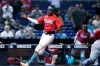 Miami Marlins' Lewis Brinson scores on a single by Magneuris Sierra during the eighth inning of the team's baseball game against the Chicago Cubs, Saturday, Aug. 14, 2021, in Miami. The Marlins won 5-4. (AP Photo/Lynne Sladky)