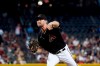 Arizona Diamondbacks pitcher Tyler Gilbert throws against the San Diego Padres during the first inning of a baseball game, Saturday, Aug. 14, 2021, in Phoenix. (AP Photo/Matt York)