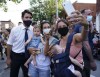 Liberal Leader Justin Trudeau makes a whistle-stop in the riding of Papineau in Montreal, Quebec on Sunday, Aug. 15, 2021, on the first day of the election campaign. THE CANADIAN PRESS/Sean Kilpatrick