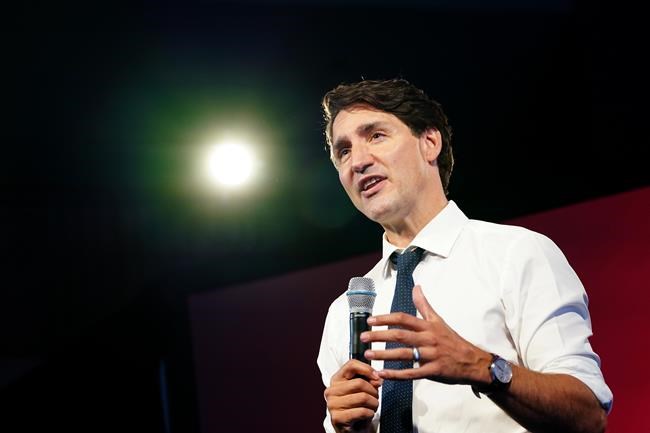 Liberal Party Leader Justin Trudeau speaks at a campaign event after triggering a federal election, in Ottawa, Sunday, Aug. 15, 2021. THE CANADIAN PRESS/Sean Kilpatrick